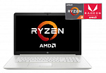 1401896 Ноутбук HP 17-ca2040ur Ryzen 3 3250U 8Gb SSD512Gb AMD Radeon 17.3" HD+ (1600x900) Windows 10 silver WiFi BT Cam