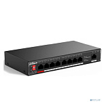 DAHUA DH-SF1009P 9-портовый неуправляемый коммутатор с РоЕ, 8xRJ45 100Mb PoE, 1xRJ45 100Mb uplink, суммарно 96Вт, коммутация 1.8 Гбит/с, MAC-таблица 2