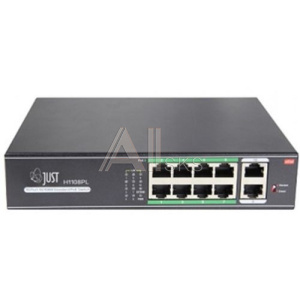1916684 Коммутатор Just JT-H1108WD Неуправляемый 10 портовый PoE в металлическом корпусе