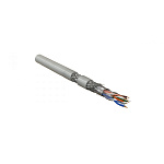 1734122 Hyperline SFUTP4-C5E-P26-IN-LSZH-GY-305 (305 м) кабель витая пара, экранированная SF/UTP, категория 5e, 4 пары (26 AWG), многожильный (patch), экран-ф