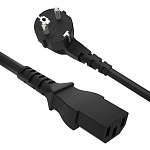 1000709658 GCR Кабель питания PROF 2.0m, Евровилка угловая - С13, 3*1,0mm, черный, GCR-54377
