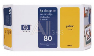42928 Картридж струйный HP 80 C4848A желтый для HP DJ 1050/1055