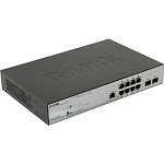 1500634 D-Link DGS-1210-10P/ME/B1A Управляемый L2 коммутатор с 8 портами 10/100/1000Base-T и 2 портами 1000Base-X SFP (8 портов PoE 802.3af/at, PoE-бюджет 78