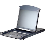 1000465537 Переключатель, электрон., KVM, с консолью, 1 local user PS2/USB+VGA+ IP user => 16 cpu (PS2/USB/Sun+VGA)/RS232, без шнуров и адаптеров, 1900x1200,