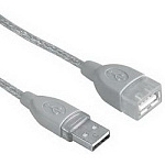 824015 Кабель-удлинитель Hama H-45040 00045040 USB A(m) USB A(f) 3м серый
