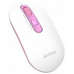 1877289 A-4Tech Мышь Fstyler FG20S Sakura белый/розовый оптическая (2000dpi) silent беспроводная USB (4but) [1599000]