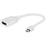 1269106 Gembird Переходник miniDisplayPort - DisplayPort, 20M/20F, длина 16см, белый (A-mDPM-DPF-001-W)