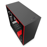 NZXT CA-H710I-BR H710i Mid Tower Black/Red Chassis with Smart Device 2, 3x120, 1x140mm Aer F Case Fans, 2xLED Strips and Vertical GPU Mount