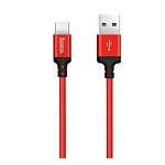 1882862 HOCO HC-62875 X14/ USB кабель Type-C/ 1m/ 2A/ Нейлон/ Red&Black