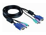 D-Link DKVM-CB, Cable Kit for DKVM Products, PS/2 keyboard cable, PS/2 mouse cable, Monitor cable, 1.8m