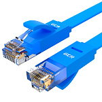 1000670960 GCR Патч-корд PROF плоский прямой 0.3m, UTP медь кат.6, синий, 30 AWG, GCR-LNC621-0.3m ethernet high speed 10 Гбит/с, RJ45, T568B