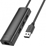 2002496 Разветвитель USB Hoco HB42 3порт. черный