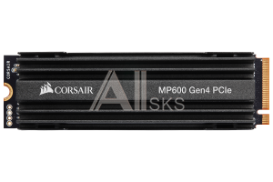 1000608488 Твердотельный накопитель CORSAIR SSD Force MP600, 2000GB, M.2(22x80mm), NVMe, PCIe 4.0 x4, 3D TLC, R/W 4950/4250MB/s, IOPs 680 000/600 000, TBW 3600,