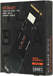 1892174 Накопитель SSD WD S PCI-E 4.0 x4 250Gb WDS250G1B0E Black SN750 M.2 2280