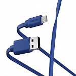 1402346 Кабель Hama 00187226 USB (m)-micro USB (m) 1м синий плоский