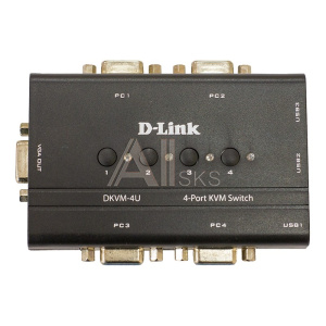 1100385 D-Link DKVM-4U/C2A 4-портовый KVM-переключатель с портами VGA и USB
