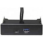 1708445 Exegate EX280447RUS Планка USB на переднюю панель Exegate U3H-617, 3,5", 1*USB3.0+1*TypeC, черная, подсоед-е к мат. плат
