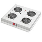 LN-FAN-ONF-4FFS-LG LANDE Модуль вентиляторный, 4 вентилятора, с ручным выключателем, 415х431х44мм, для напольных шкафов LANDE, серый
