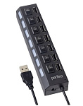 1859117 Perfeo USB-HUB 7 Port, (PF-H033 Black) чёрный [PF_C3223]