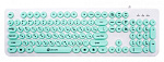 1070514 Клавиатура Оклик 400MR белый/мятный USB slim Multimedia