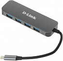 1645160 Разветвитель USB-C D-Link DUB-2340 4порт. черный (DUB-2340/A1A)