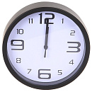 1863887 Perfeo Настенные часы "PF-WC-001", круглые д. 20 см, чёрный корпус / белый циферблат