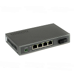 1000788872 Коммутатор/ OSNOVO PoE коммутатор Gigabit Ethernet на 4 порта. Порты: 4 x GE (10/100/1000Base-T) с PoE (до 25,5W), 1 x GE (1000Base-FX), SC, tx1550нм