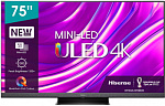 1873738 Телевизор QLED Hisense 75" 75U8HQ черный 4K Ultra HD 120Hz DVB-T DVB-T2 DVB-C DVB-S DVB-S2 WiFi Smart TV