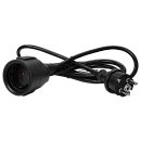 Удлинитель Удлинитель, вилка Schuko прямая - розетка Schuko, 3х1.5, 220В, 16А, черный, 7 метров