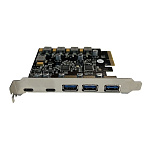 11028796 Контроллер ORIENT AM-U3142PE-3A2C, PCI-Ex4 v3.0, USB 3.2 Gen2, скорость до 10 Гбит/с, 5-port ext (3xType-A + 2xType-C), ASM3142+VL820-Q8 chipset, Self