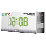 1641336 Perfeo LED часы-будильник "LUMINOUS", белый корпус / зелёная подсветка (PF-663)