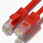 1000645366 GCR Патч-корд прямой 2.5m UTP кат.5e, красный, позолоченные контакты, 24 AWG, литой, GCR-LNC04-2.5m, ethernet high speed 1 Гбит/с, RJ45, T568B
