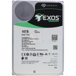1000681631 Жесткий диск SEAGATE Жесткий диск/ HDD SAS 16Tb Exos X18 12Gb/s 7200 256Mb 1 year warranty