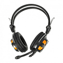 567949 Наушники с микрофоном A4Tech HS-28 оранжевый/черный 2.2м накладные оголовье (HS-28 (ORANGE BLACK))