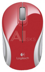 676864 Мышь Logitech Mini M187 красный оптическая (1000dpi) беспроводная USB для ноутбука (2but)