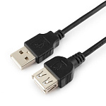 11032496 Кабель-удлинитель USB2.0 Cablexpert CC-USB2-AMAF-6B-N, AM/AF, медь, серия Pro, 1.8м, черн, пакет