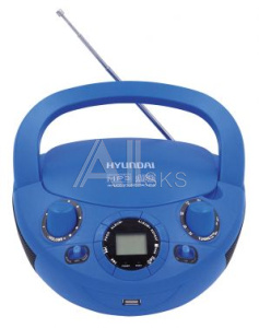 486988 Аудиомагнитола Hyundai H-PCD220 синий 2Вт/CD/CDRW/MP3/FM(dig)/USB