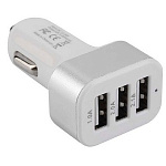 1583456 Cablexpert Адаптер питания 12V->5V 3-USB, 2.1/2/1A, белый (MP3A-UC-CAR17)