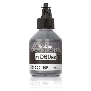 Brother BTD60BK для DCP-T310/T510W/T710W, 6500 страниц (А4) бутылка с чернилами для заправки встроенного контейнера печатающего устройства.