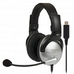 1305525 KOSS SB-45 USB {Гарнитура, закрытого типа с электретным микрофоном и VC,част. 18-20000 Гц,импеданс 100 Ом, чувствительность 103 дБ, шнур 2,4м, USB-под