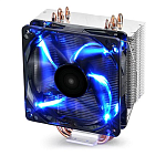 DEEPCOOL GAMMAXX 400 BLUE BASIC LGA1700/1200/115X/AM5/AM4 (20шт/кор, TDP 130Вт, PWM, Blue Led Fan 120mm, 4 тепл. трубки прямого контакта) RET