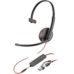 Poly Blackwire 3215 Monaural USB-C Headset +3.5mm Plug +USB-C/A Adapter (Bulk) [8X227A6] - Гарнитура