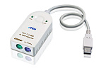 1000191313 Адаптер, USB<=>2xPS2, A-тип>2xMINI-DIN6, Male>2xFemale, USB 1.0/1.1, (шнур 30см Windows98/98SE/2000/XP/Linux/MAC OS 8.6 или вШе/SUN Solaris 8)