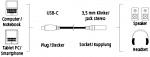 1121036 Переходник Hama 00135717 USB Type-C (m) Jack 3.5mm (f) 0.1м черный
