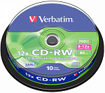 572080 Диск CD-RW Verbatim 700Mb 12x Slim case (1шт) (43480)