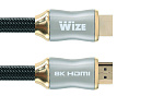 139518 Кабель HDMI Wize [WAVC-HDMI8K-5M] 5 м, v.2.1, 19M/19M, 8K/120Hz/60Hz, 4K/144Hz/120Hz 4:4:4, eARC, HDCP 2.3/EDID/ HEC/CEC/ DDC, 26 AWG, ультравысокоско