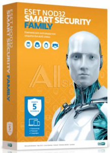 295099 ПО Eset NOD32 Smart Security Family 5-Desktop 1 year Box (NOD32-ESM-NS(BOX)-1-5)