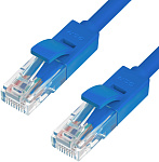 1000536615 Greenconnect Патч-корд PROF прямой 0.3m, UTP медь кат.5e, синий, позолоченные контакты, литой, 24 AWG, GCR-LNC011-0.3m, ethernet 1 Гбит/с, RJ45, T568B
