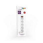 1790507 CBR Сетевой фильтр CSF 2505-3.0 White CB, 5 евророзеток, длина кабеля 3 метра, цвет белый (коробка)