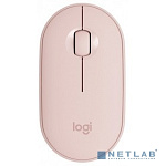910-005717 Мышь Logitech Pebble M350 розовый оптическая (1000dpi) silent беспроводная BT USB для ноутбука (3but)